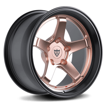 CUSTOM 1 PIECE FORGED ROSE GOLD AND BLACK WHEELS SERIES: RV-MJ010 - RVRN WHEELS